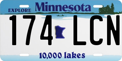 MN license plate 174LCN
