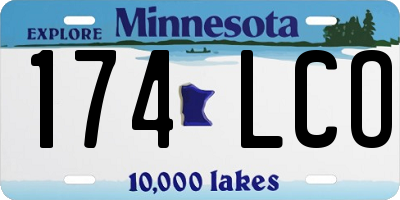 MN license plate 174LCO