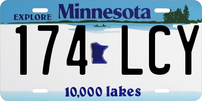 MN license plate 174LCY