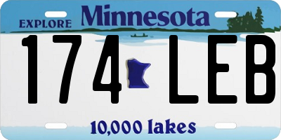 MN license plate 174LEB