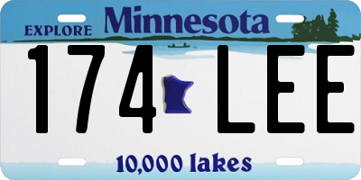 MN license plate 174LEE