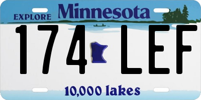 MN license plate 174LEF