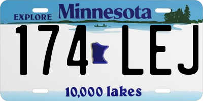 MN license plate 174LEJ