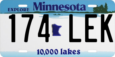MN license plate 174LEK