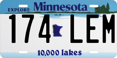 MN license plate 174LEM