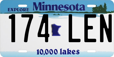 MN license plate 174LEN