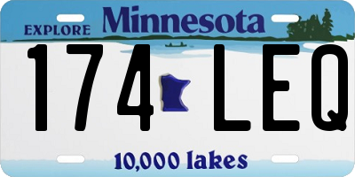 MN license plate 174LEQ