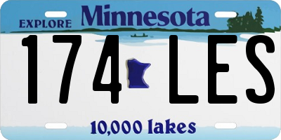 MN license plate 174LES