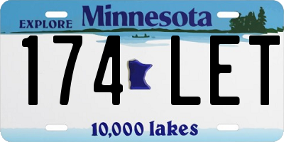 MN license plate 174LET