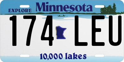MN license plate 174LEU