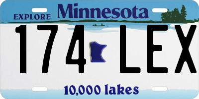 MN license plate 174LEX