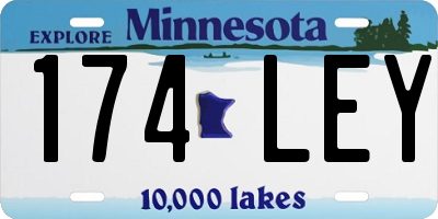 MN license plate 174LEY