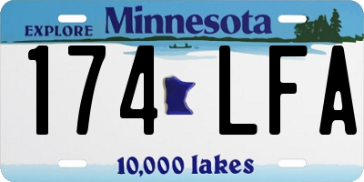 MN license plate 174LFA