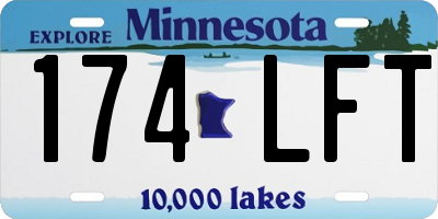 MN license plate 174LFT