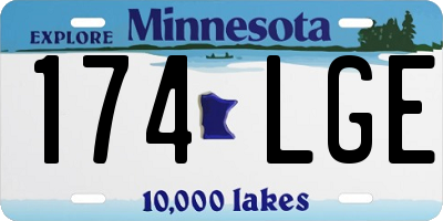 MN license plate 174LGE