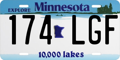 MN license plate 174LGF