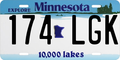 MN license plate 174LGK