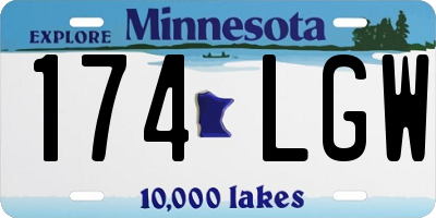 MN license plate 174LGW