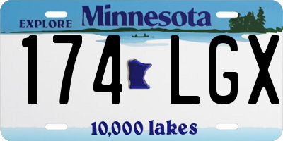 MN license plate 174LGX