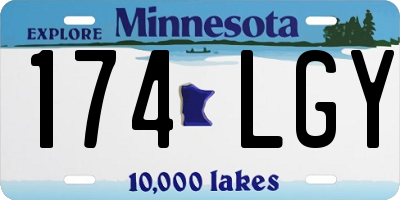 MN license plate 174LGY