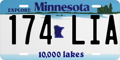 MN license plate 174LIA