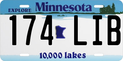 MN license plate 174LIB