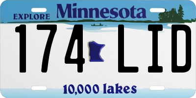 MN license plate 174LID
