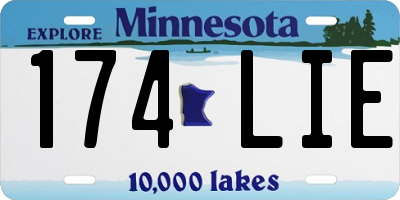 MN license plate 174LIE