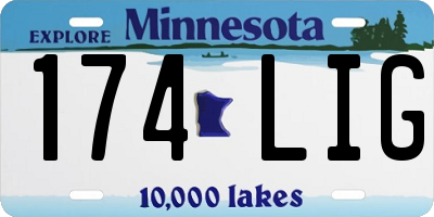 MN license plate 174LIG