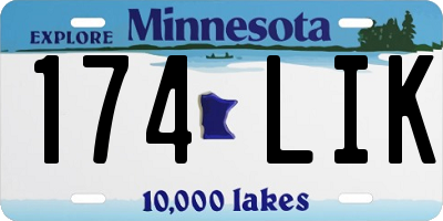 MN license plate 174LIK