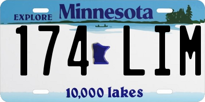 MN license plate 174LIM