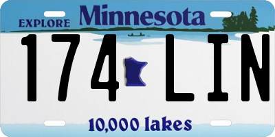 MN license plate 174LIN