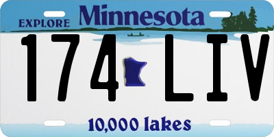 MN license plate 174LIV