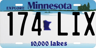 MN license plate 174LIX