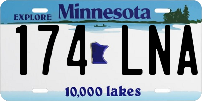 MN license plate 174LNA