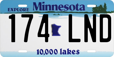 MN license plate 174LND