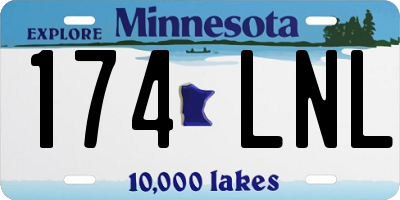 MN license plate 174LNL