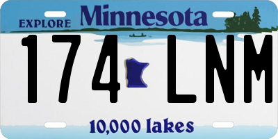 MN license plate 174LNM