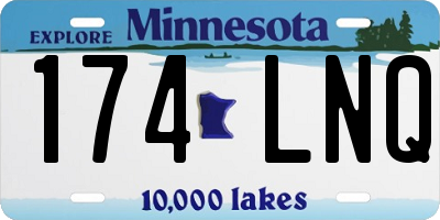 MN license plate 174LNQ