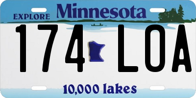 MN license plate 174LOA