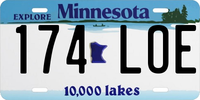 MN license plate 174LOE