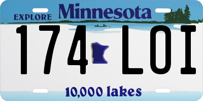 MN license plate 174LOI