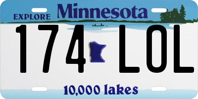 MN license plate 174LOL