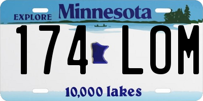 MN license plate 174LOM