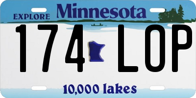 MN license plate 174LOP