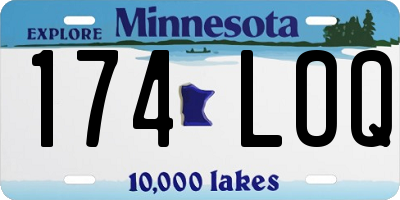 MN license plate 174LOQ