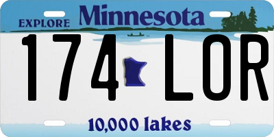 MN license plate 174LOR
