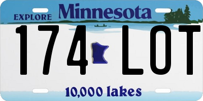 MN license plate 174LOT