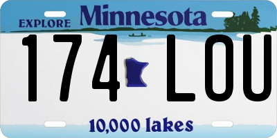 MN license plate 174LOU