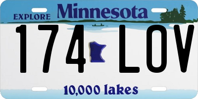 MN license plate 174LOV